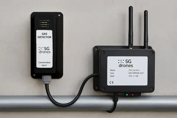 Imagen de Detector de gas fijo en tiempo real utilizada en los servicios profesionales de SG Solutions.