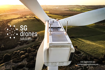 Technical Inspections in wind power plants with drones. Preventive maintenance of wind turbines in wind farms.