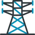 Imagen de Icono líneas y torres eléctricas inspección líneas eléctricas dron sgsolutions utilizada en los servicios profesionales de SG Solutions.