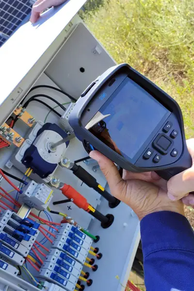 Imagen de Termografía manual industrial inspección componentes Eléctricos utilizada en los servicios profesionales de SG Solutions.